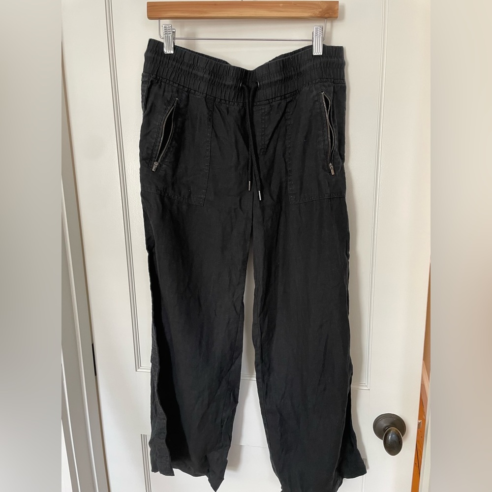 Athleta Cabo linen wide legged pants. Petite